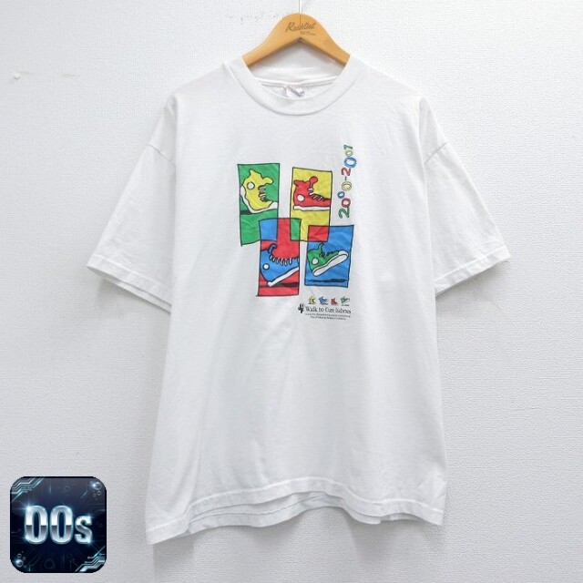 【50%OFF】ヘインズ 00s 半袖Tシャツ 企業広告 ホワイト XL | 古着