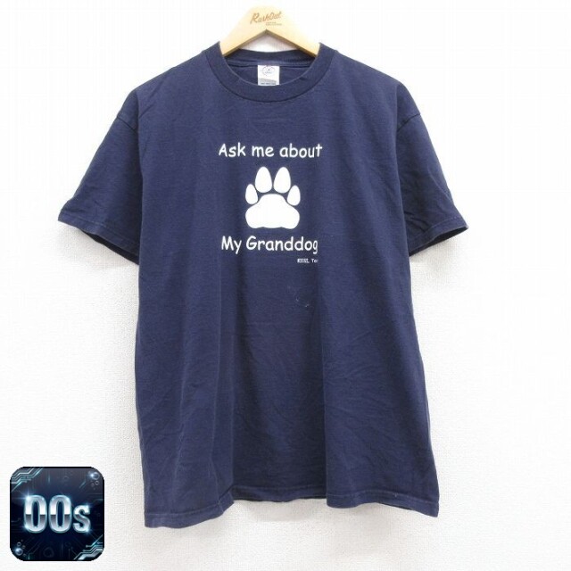 00s 半袖Tシャツ 肉球 ネイビー XL | 古着