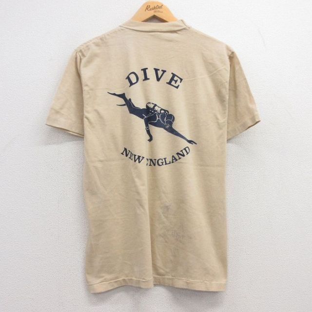 80s 半袖Tシャツ ダイビング ベージュ M | 古着