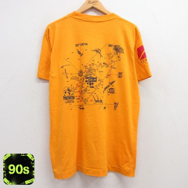 90s 半袖Tシャツ 地図 イエロー XL | 古着