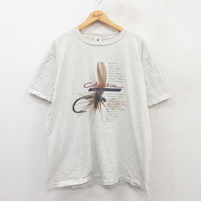 【50%OFF】コロンビア 90s 半袖Tシャツ ルアー グレー XL | 古着