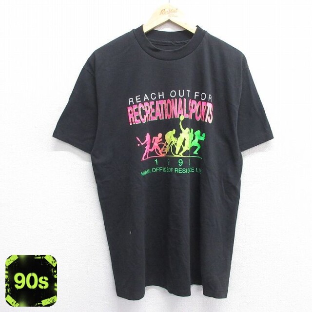 90s 半袖Tシャツ RECREATIONAL SPORT ブラック XL | 古着