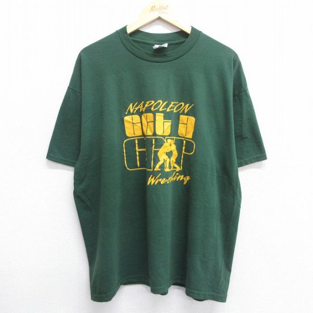 XL★古着 ジャージーズ 半袖 ビンテージ Tシャツ メンズ 00年代 00s レスリング 大きいサイズ クルーネック 緑 グリーン 25apr15 中古