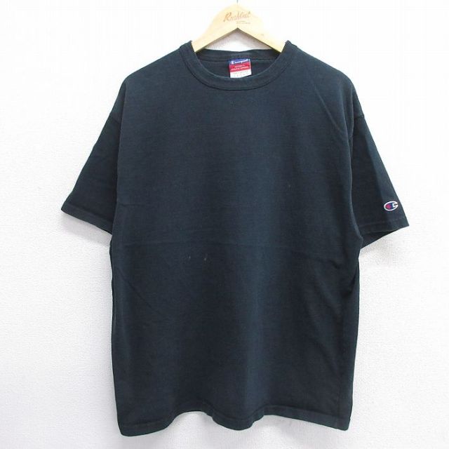 XL★古着 チャンピオン champion 半袖 ビンテージ Tシャツ メンズ 00年代 00s NESN コットン クルーネック 黒 ブラック 25apr15 中古