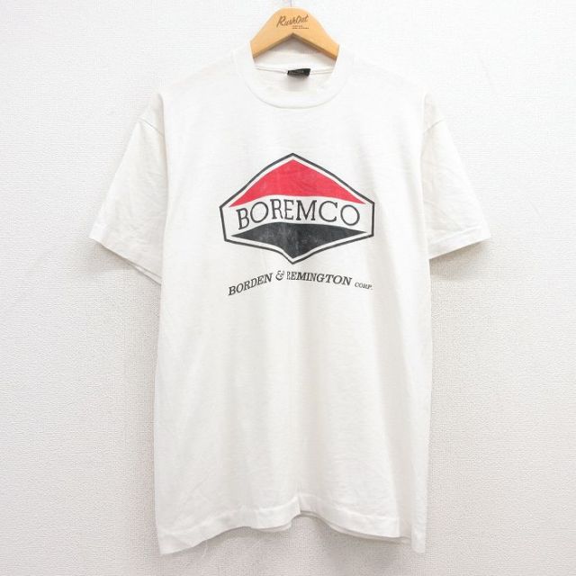 L★古着 スクリーンスターズ 半袖 ビンテージ Tシャツ メンズ 80年代 80s BOREMCO クルーネック USA製 白 ホワイト 25apr16 中古