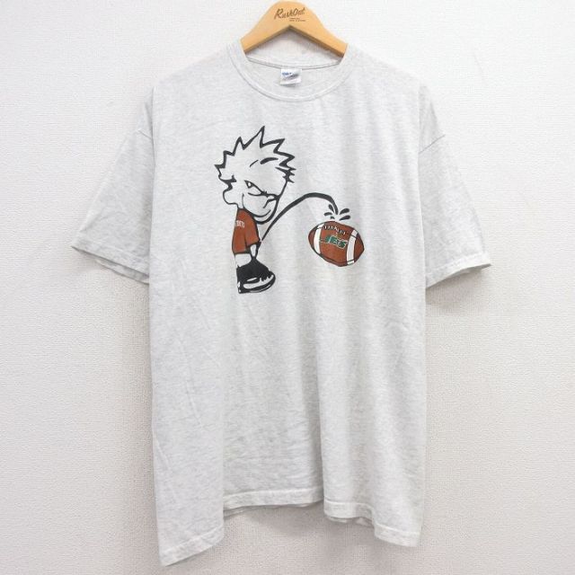 XL★古着 半袖 ビンテージ Tシャツ メンズ 00年代 00s NFL ニューヨークジェッツ 大きいサイズ クルーネック 薄グレー 霜降り アメフト スーパーボウル 25apr16 中古