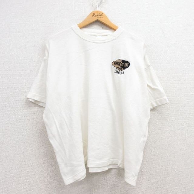 XL★古着 半袖 ビンテージ Tシャツ メンズ 00年代 00s モンテゴベイ ジャマイカ 大きいサイズ コットン クルーネック 白 ホワイト 25apr16 中古
