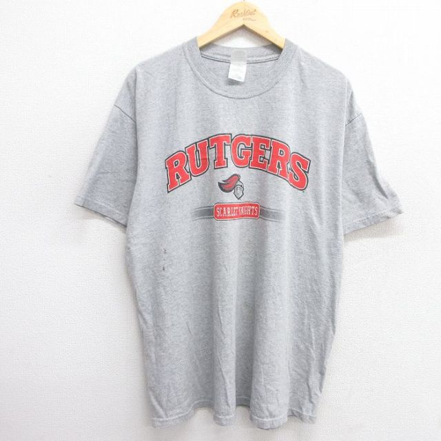 00s 半袖Tシャツ RUTGERS グレー霜降り XL | 古着