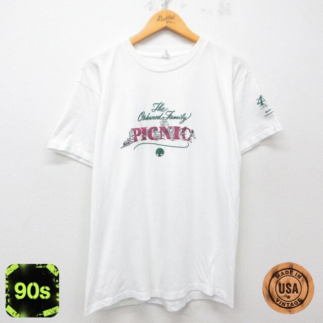 90s 半袖Tシャツ ピクニック ホワイト L | 古着