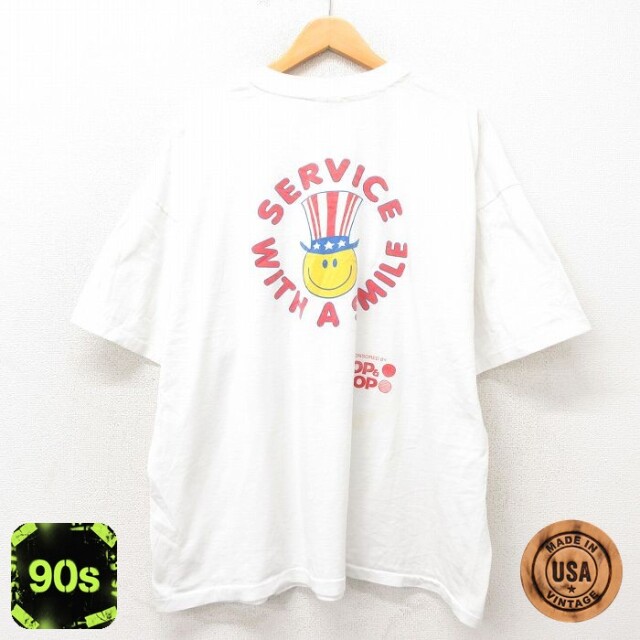 ヘインズ 90s 半袖Tシャツ スマイル ホワイト XL | 古着