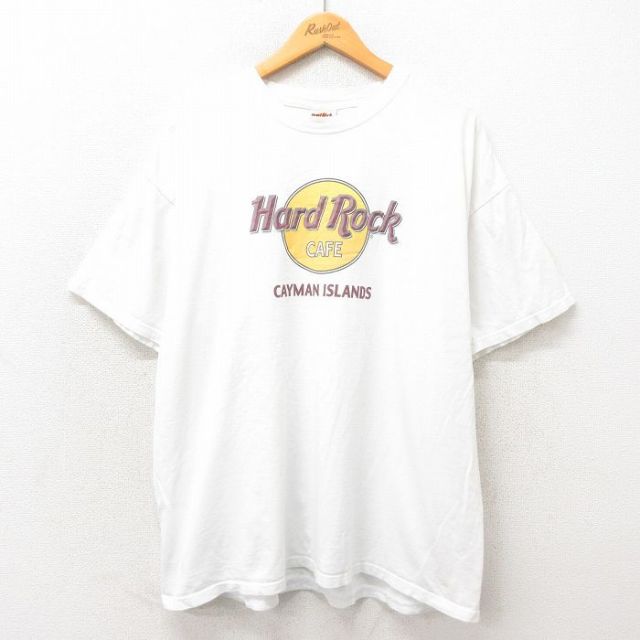 【50%OFF】XL★古着 半袖 ビンテージ Tシャツ メンズ 00年代 00s ハードロックカフェ ビッグロゴ 大きいサイズ クルーネック 白 ホワイト 25apr23 中古