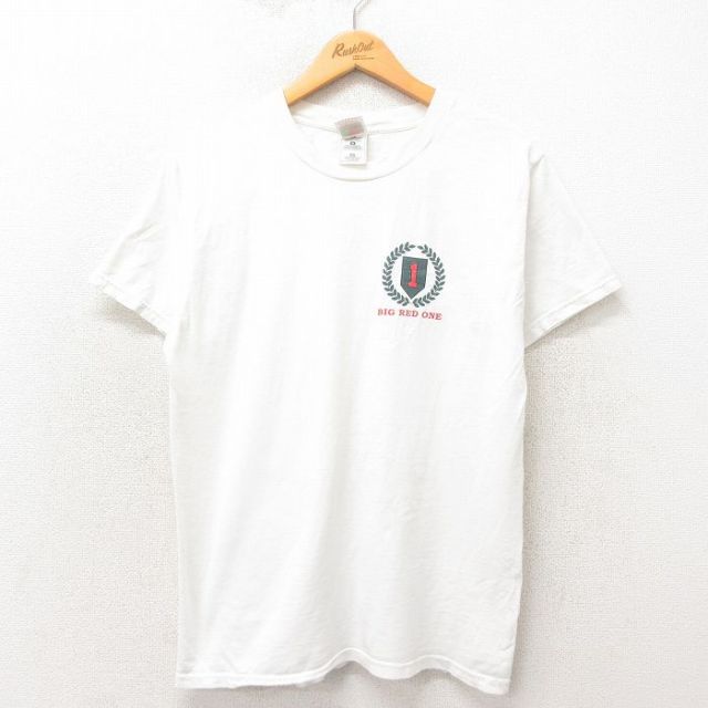 【20%OFF】M★古着 フルーツオブザルーム 半袖 ビンテージ Tシャツ メンズ 00年代 00s BIG RED ONE コットン クルーネック 白 ホワイト 25apr23 中古