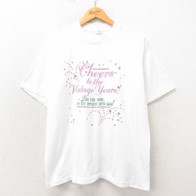 【50%OFF】L★古着 半袖 ビンテージ Tシャツ メンズ 90年代 90s Cheers クルーネック USA製 白 ホワイト 25apr23 中古