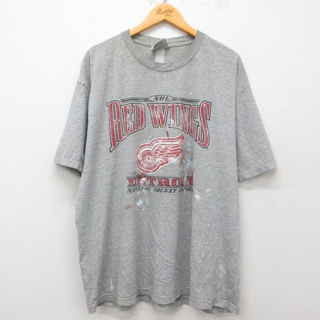 リー 90s 半袖Tシャツ デトロイトレッドウィングス グレー XL | 古着