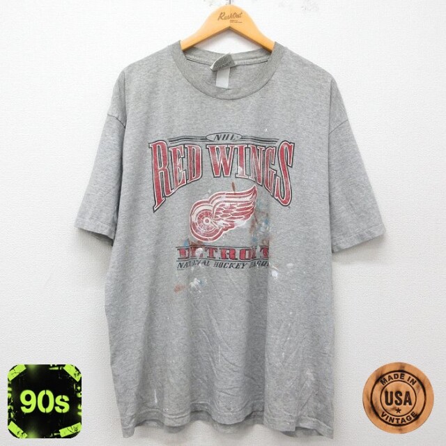 【50%OFF】リー 90s 半袖Tシャツ デトロイトレッドウィングス グレー XL | 古着
