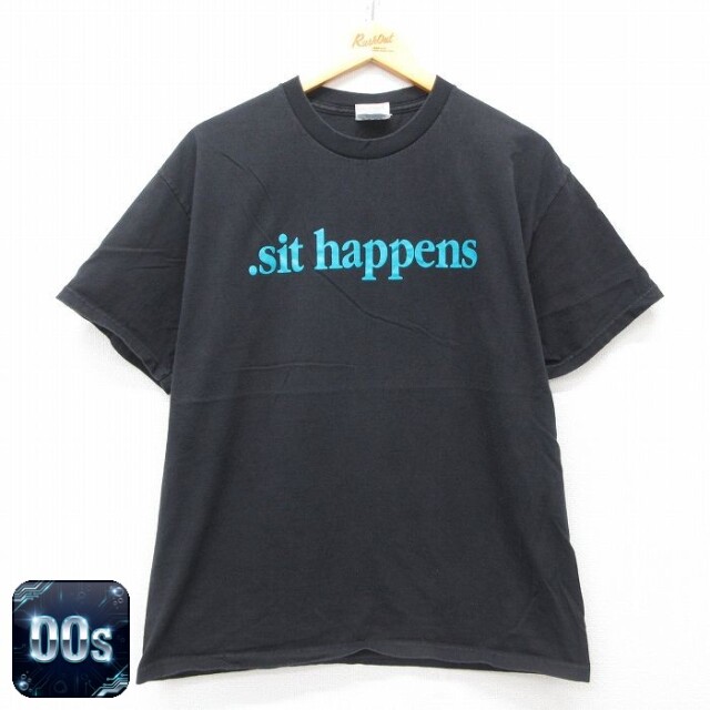 【50%OFF】00s 半袖Tシャツ Sit happens ブラック L | 古着