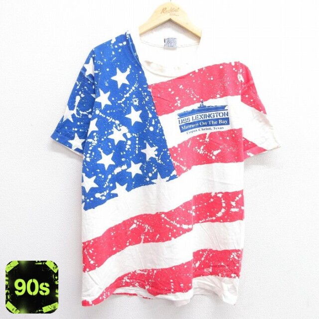 【50%OFF】90s 半袖Tシャツ 星条旗 ホワイト XL | 古着
