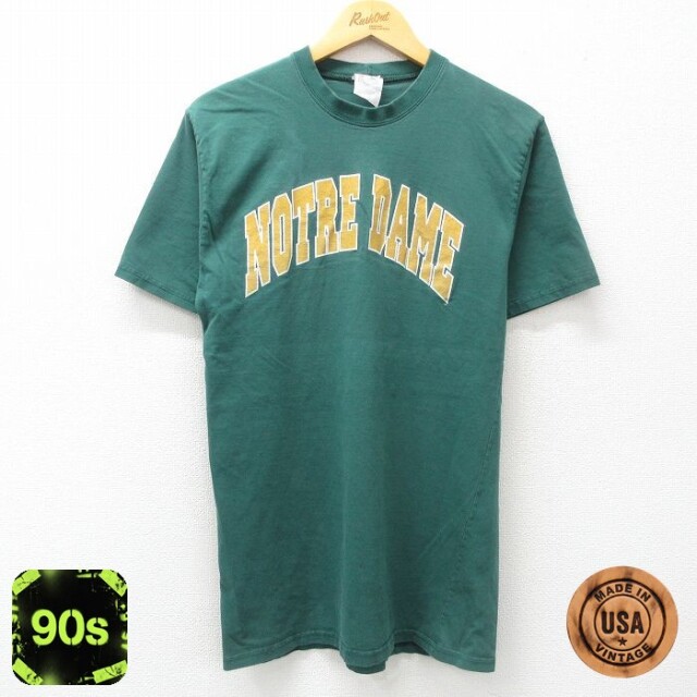 【50%OFF】マジェスティック 90s 半袖Tシャツ ノートルダム グリーン M | 古着