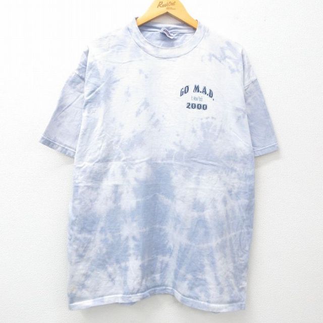 ヘインズ 00s 半袖Tシャツ MAD タイダイ グレー XL | 古着