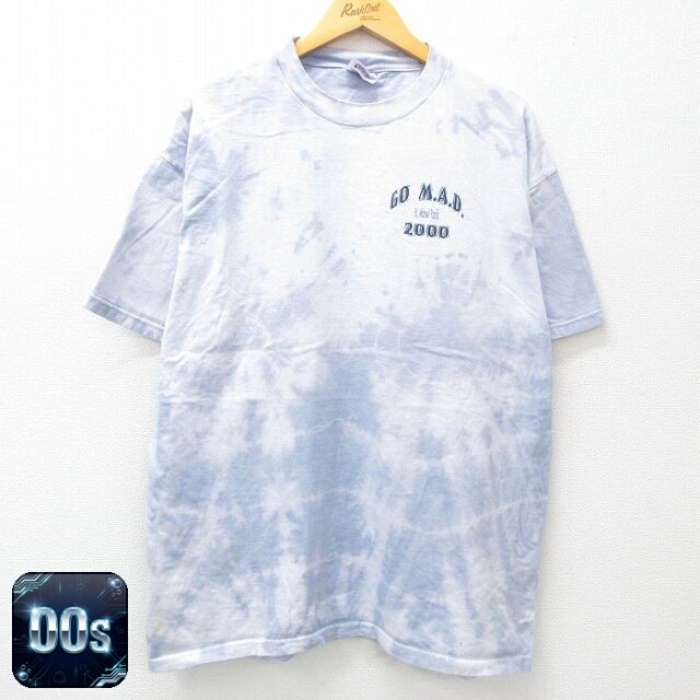 【50%OFF】ヘインズ 00s 半袖Tシャツ MAD タイダイ グレー XL | 古着