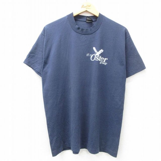 L★古着 フルーツオブザルーム 半袖 ビンテージ Tシャツ メンズ 90年代 90s Oster クルーネック USA製 紺 ネイビー 25apr23 中古