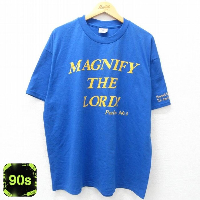 【50%OFF】ヘインズ 90s 半袖Tシャツ MAGNIFY ブルー XL | 古着