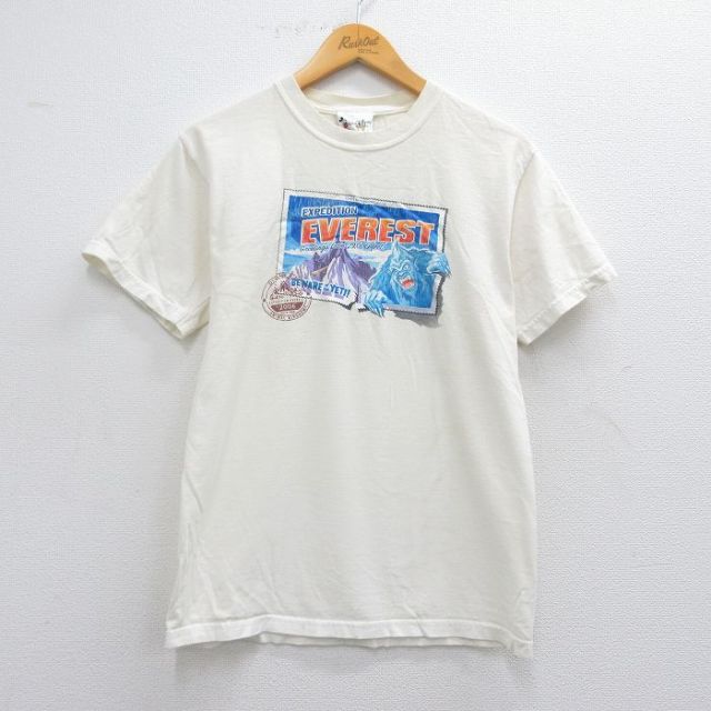 M★古着 半袖 ビンテージ Tシャツ メンズ 00年代 00s ディズニー DISNEY エクスペディション エベレスト イエティ クルーネック 白 ホワイト 25apr24 中古