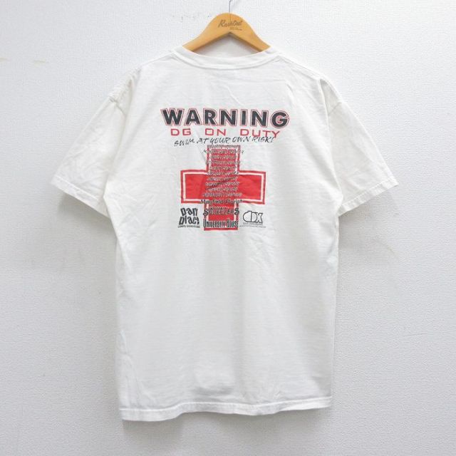 L★古着 半袖 ビンテージ Tシャツ メンズ 00年代 00s ANCHOR SPLASH 大学 コットン クルーネック 白 ホワイト 25apr24 中古