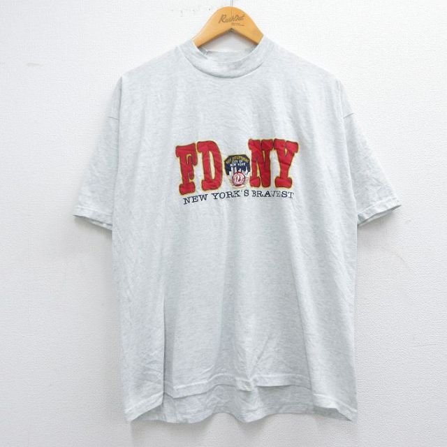 フルーツオブザルーム 90s 半袖Tシャツ FDNY グレー XL | 古着