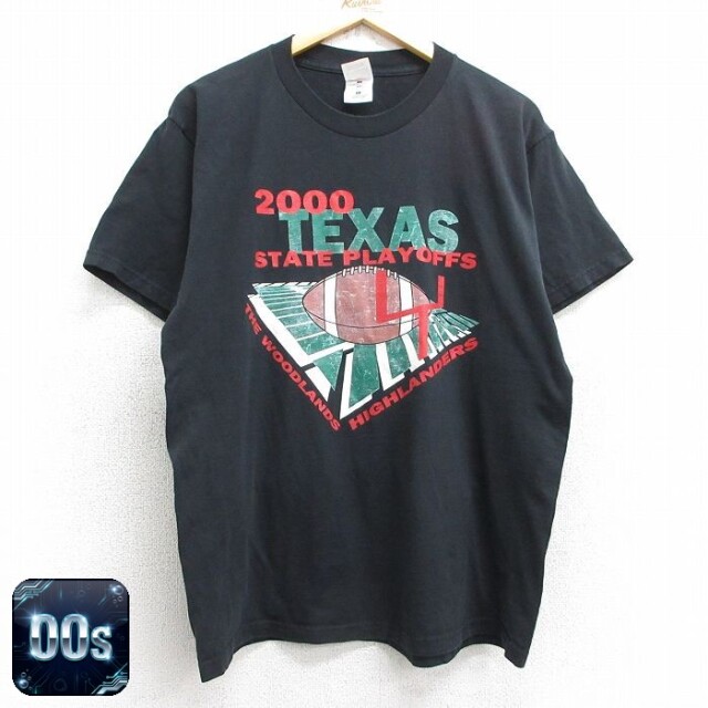 【50%OFF】フルーツオブザルーム 00s 半袖Tシャツ テキサスフットボール ブラック L | 古着