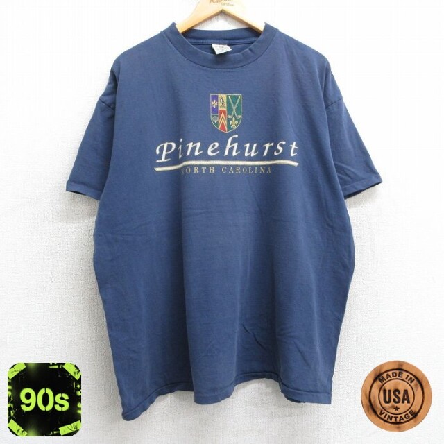 【50%OFF】90s 半袖Tシャツ パインハースト ネイビー XL | 古着
