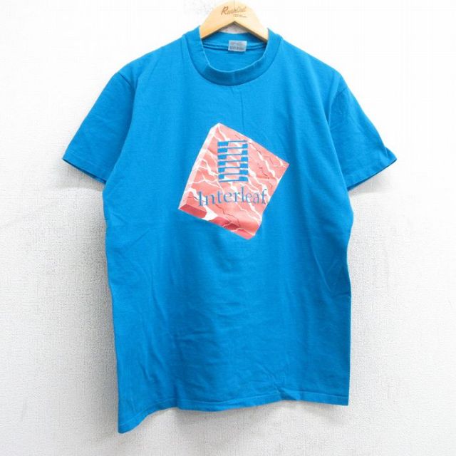 80s 半袖Tシャツ Interleaf ライトブルー L | 古着