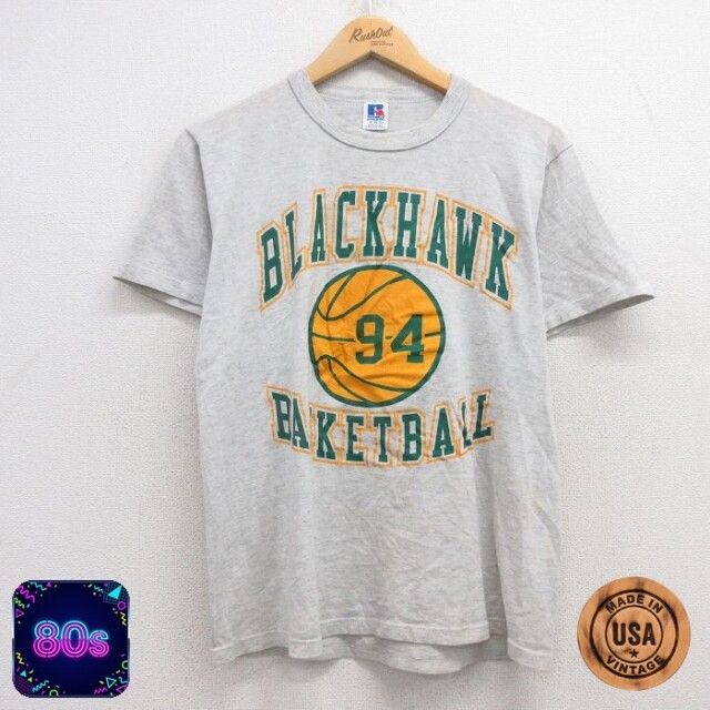 【50%OFF】ラッセル 80s 半袖Tシャツ バスケットボール グレー M | 古着