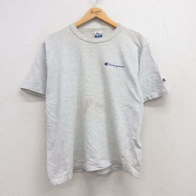 【50%OFF】チャンピオン 90s 半袖Tシャツ ワンポイントロゴ グレー L | 古着