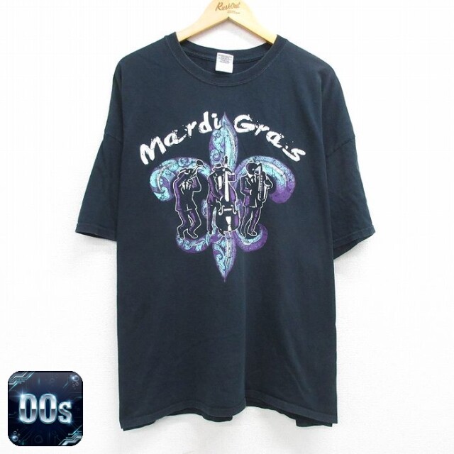 【50%OFF】00s 半袖Tシャツ マルディグラ ブラック XL | 古着