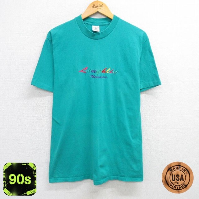 【50%OFF】90s 半袖Tシャツ 刺繍 ライトブルー L | 古着