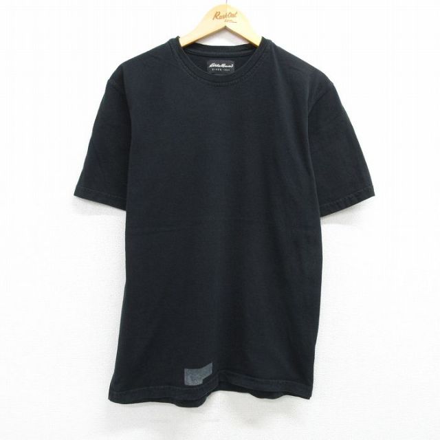 XL★古着 エディーバウアー 半袖 ビンテージ Tシャツ メンズ 90年代 90s コットン クルーネック USA製 黒 ブラック 25may01 中古