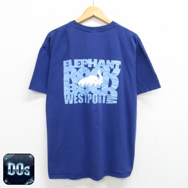 【50%OFF】00s 半袖Tシャツ ゾウ ネイビー XL | 古着
