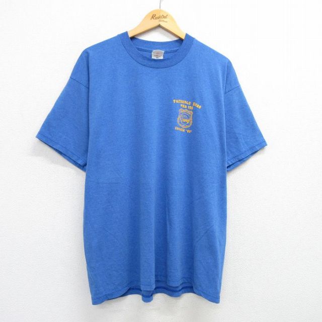 XL★古着 フルーツオブザルーム 半袖 ビンテージ Tシャツ メンズ 90年代 90s 車 大きいサイズ クルーネック 薄紺 ネイビー 25may01 中古