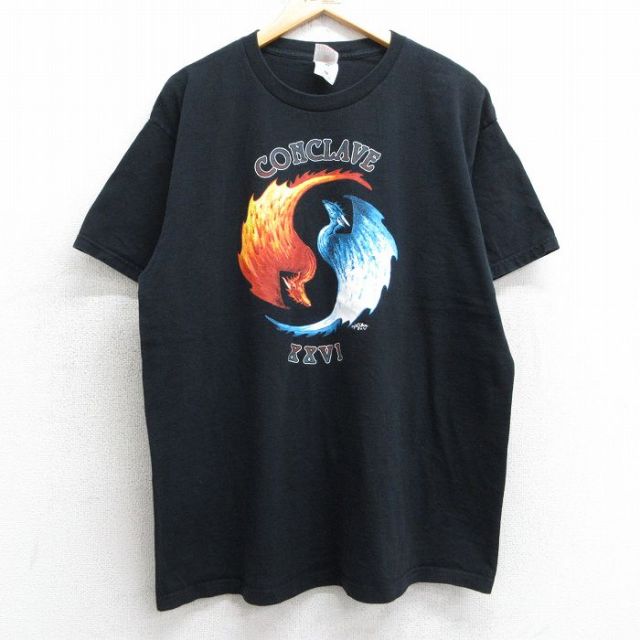 フルーツオブザルーム 00s 半袖Tシャツ ドラゴン ブラック XL | 古着