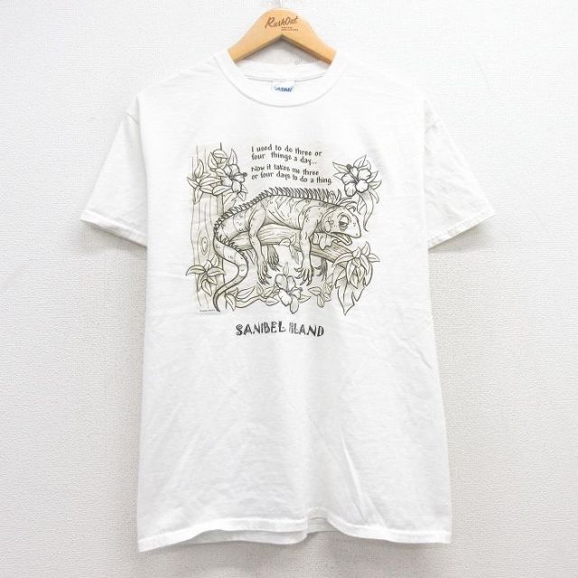 00s 半袖Tシャツ カメレオン ホワイト M | 古着