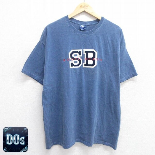 【50%OFF】ヘインズ 00s 半袖Tシャツ サウスビーチ ネイビー XL | 古着