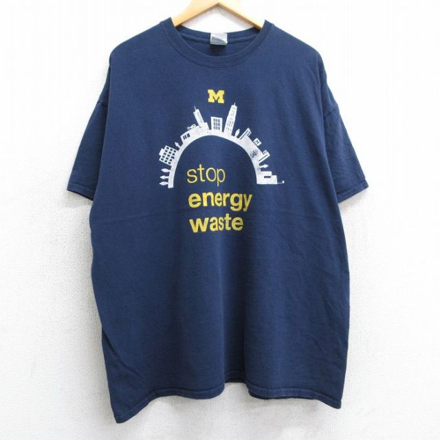 00s 半袖Tシャツ energy waste ネイビー XL | 古着