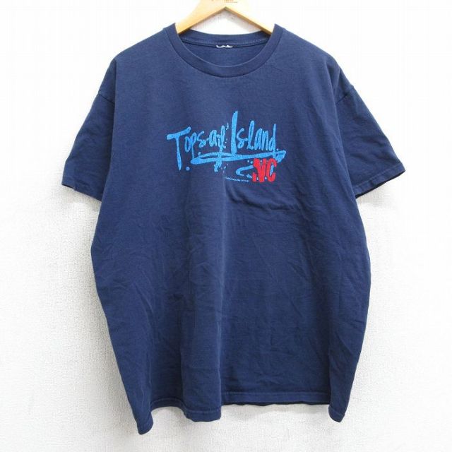 00s 半袖Tシャツ アイランド ネイビー XL | 古着