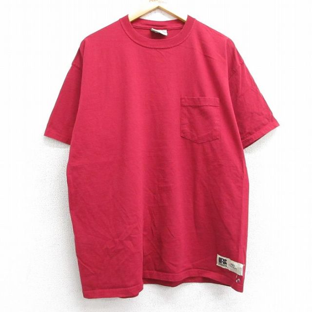 ラッセル 00s 半袖Tシャツ 胸ポケット付き レッド XL | 古着