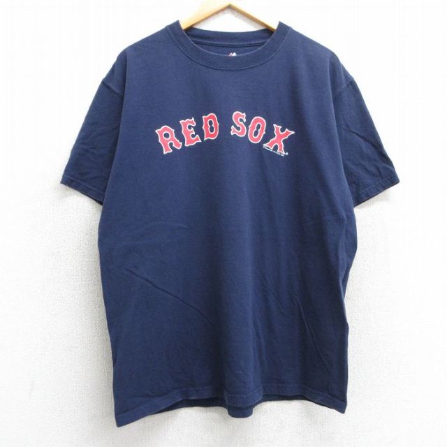 【50%OFF】マジェスティック 00s 半袖Tシャツ ボストンレッドソックス ネイビー XL | 古着