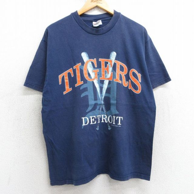 90s 半袖Tシャツ デトロイトタイガース ネイビー L | 古着