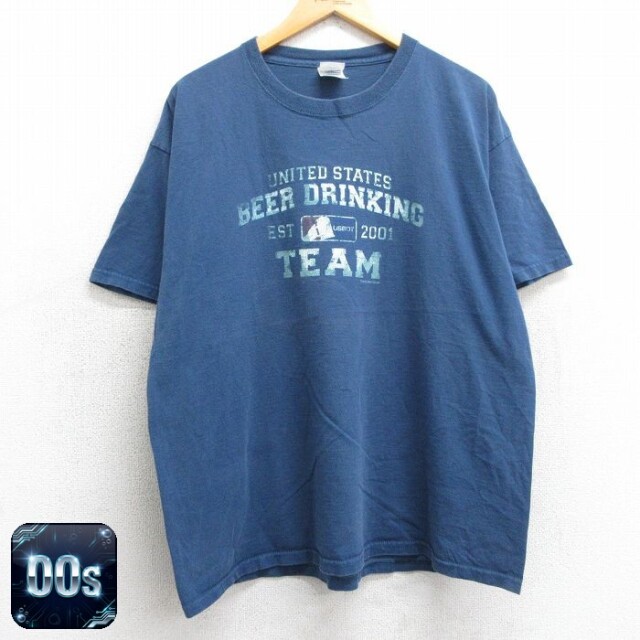 【50%OFF】00s 半袖Tシャツ BEER DRINKING ネイビー XL | 古着