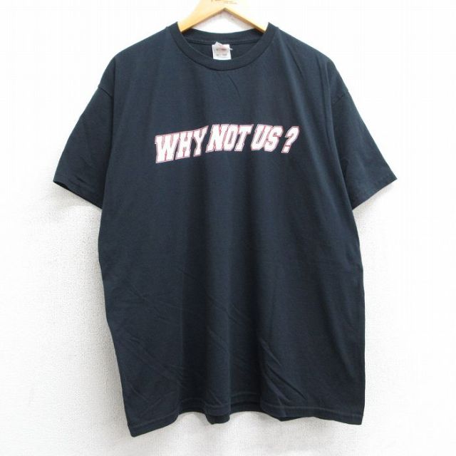 XL★古着 フルーツオブザルーム 半袖 ビンテージ Tシャツ メンズ 00年代 00s WHY NOT US コットン クルーネック 黒 ブラック 25may07 中古