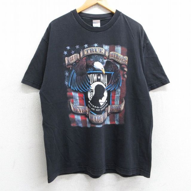 90s 半袖Tシャツ POW MIA ブラック XL | 古着